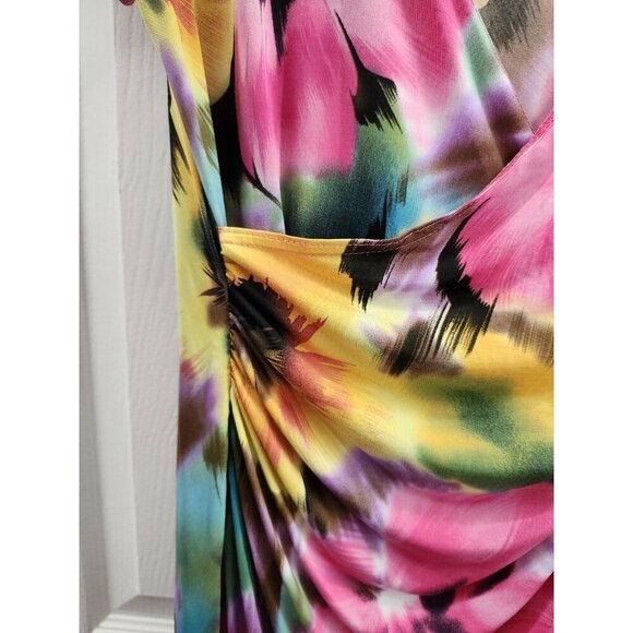 Joseph Ribkoff Floral Faux Wrap Dress Size 10 - Picture 5 of 11